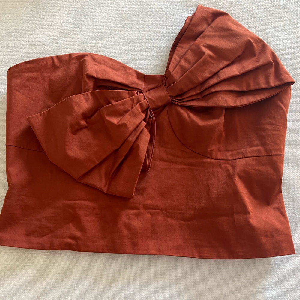 Get ready for fall! Rust colored bow tie tube top strapless from Anthropologie!